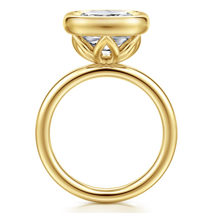 Linny - 14K Yellow Gold Cushion Cut Bezel Set Diamond Engagement Ring