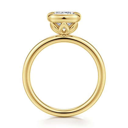 Linny - 14K Yellow Gold Cushion Cut Bezel Set Diamond Engagement Ring