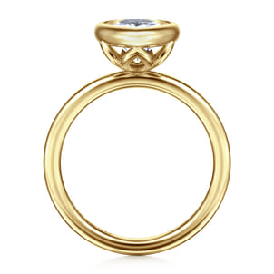 Linny - 14K Yellow Gold Pear Shape Bezel Set Diamond Engagement Ring