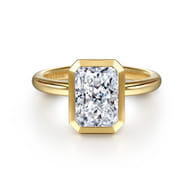 Linny - 14K Yellow Gold Radiant Cut Bezel Set Diamond Engagement Ring