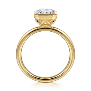 Linny - 14K Yellow Gold Radiant Cut Bezel Set Diamond Engagement Ring