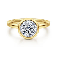 Linny - 14K Yellow Gold Round Bezel Set Diamond Engagement Ring
