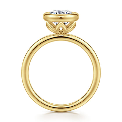 Linny - 14K Yellow Gold Round Bezel Set Diamond Engagement Ring