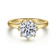 Liona - 14K Yellow Gold Round Solitaire Diamond Engagement Ring