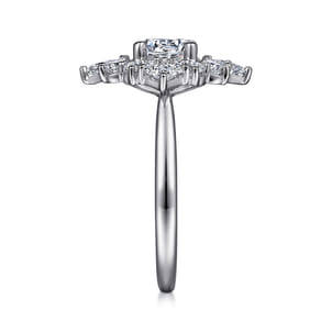 Liv - 14K White Gold Fancy Halo Round Diamond Engagement Ring