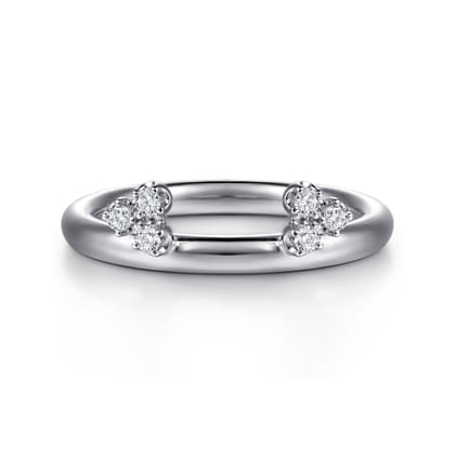 Lizzie - 14K White Gold Butter Cup Setting Cluster Diamond Enhancer