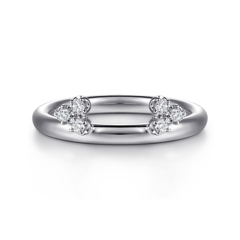 Enhancer Wedding Ring in 14k White Gold with Round Natural Diamond at Gabriel & Co. - Shot 1