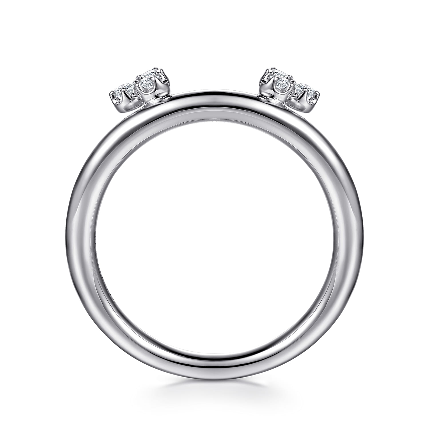 Enhancer Wedding Ring in 14k White Gold with Round Natural Diamond at Gabriel & Co. - Shot 2
