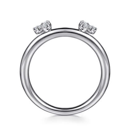 Lizzie - 14K White Gold Butter Cup Setting Cluster Diamond Enhancer