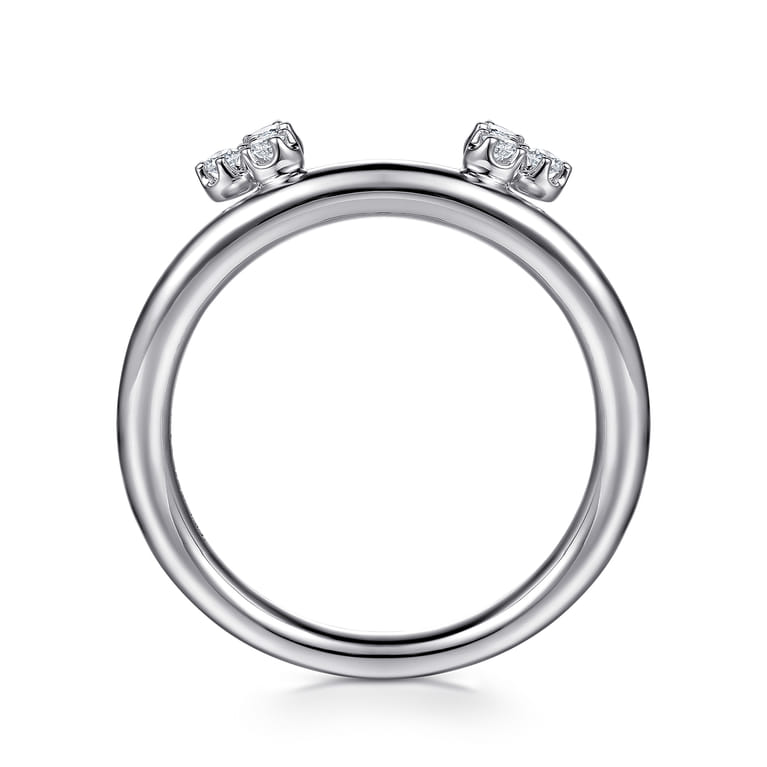 Enhancer Wedding Ring in 14k White Gold with Round Natural Diamond at Gabriel & Co. - Shot 2