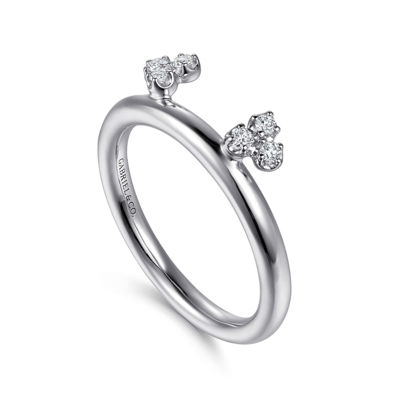 Enhancer Wedding Ring in 14k White Gold with Round Natural Diamond at Gabriel & Co. - Shot 3