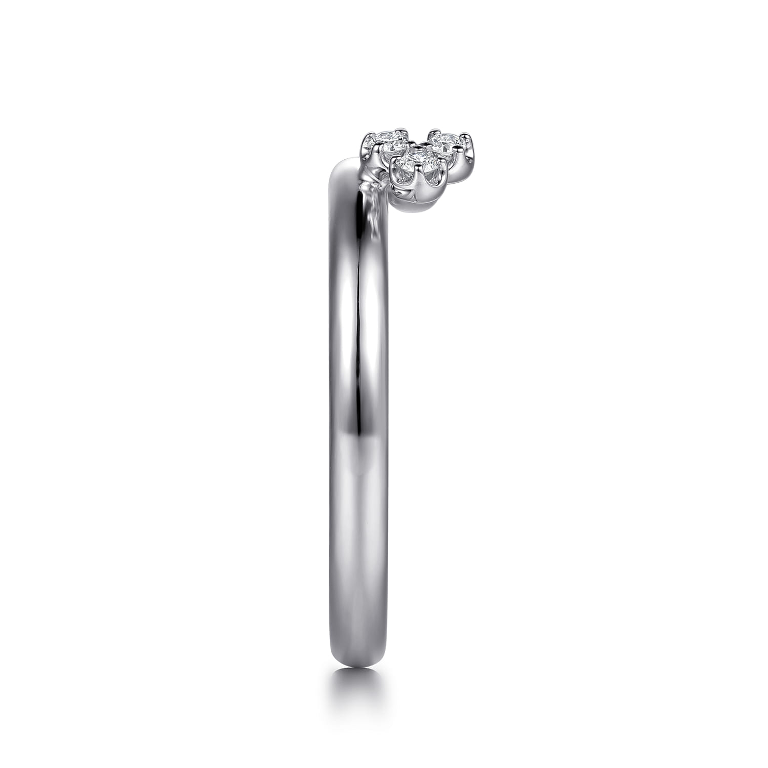 Enhancer Wedding Ring in 14k White Gold with Round Natural Diamond at Gabriel & Co. - Shot 4