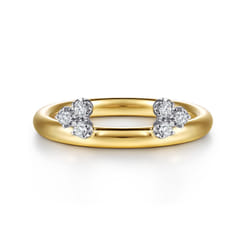 Lizzie - 14K Yellow Gold Butter Cup Setting Cluster Diamond Enhancer