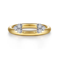 Lizzie - 14K Yellow Gold Butter Cup Setting Cluster Diamond Enhancer