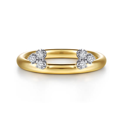 Lizzie - 14K Yellow Gold Butter Cup Setting Cluster Diamond Enhancer