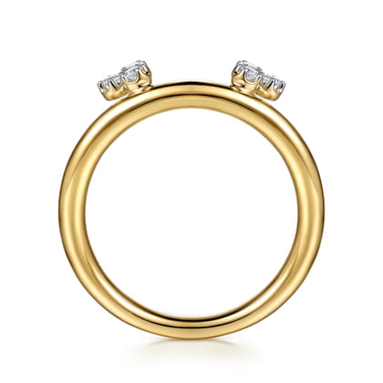 Lizzie - 14K Yellow Gold Butter Cup Setting Cluster Diamond Enhancer