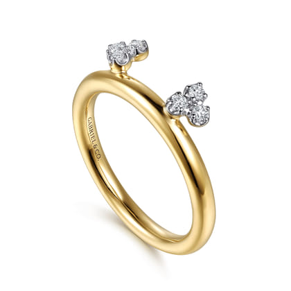 Lizzie - 14K Yellow Gold Butter Cup Setting Cluster Diamond Enhancer