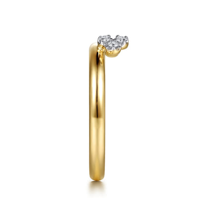 Lizzie - 14K Yellow Gold Butter Cup Setting Cluster Diamond Enhancer