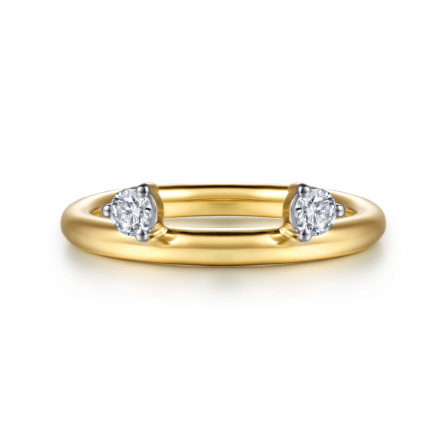 Enhancer Wedding Ring in 14k Yellow Gold with Round Natural Diamond at Gabriel & Co. - Shot 1