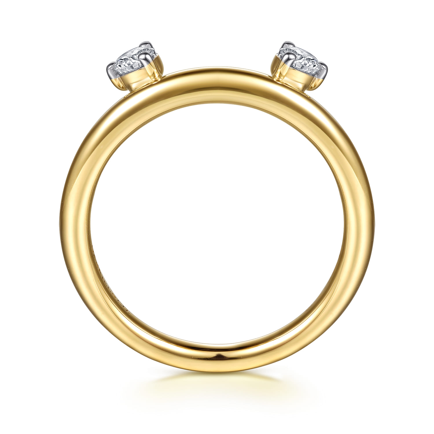 Enhancer Wedding Ring in 14k Yellow Gold with Round Natural Diamond at Gabriel & Co. - Shot 2