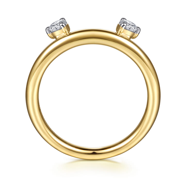 Enhancer Wedding Ring in 14k Yellow Gold with Round Natural Diamond at Gabriel & Co. - Shot 2