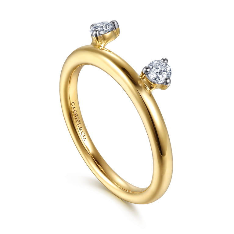 Enhancer Wedding Ring in 14k Yellow Gold with Round Natural Diamond at Gabriel & Co. - Shot 3