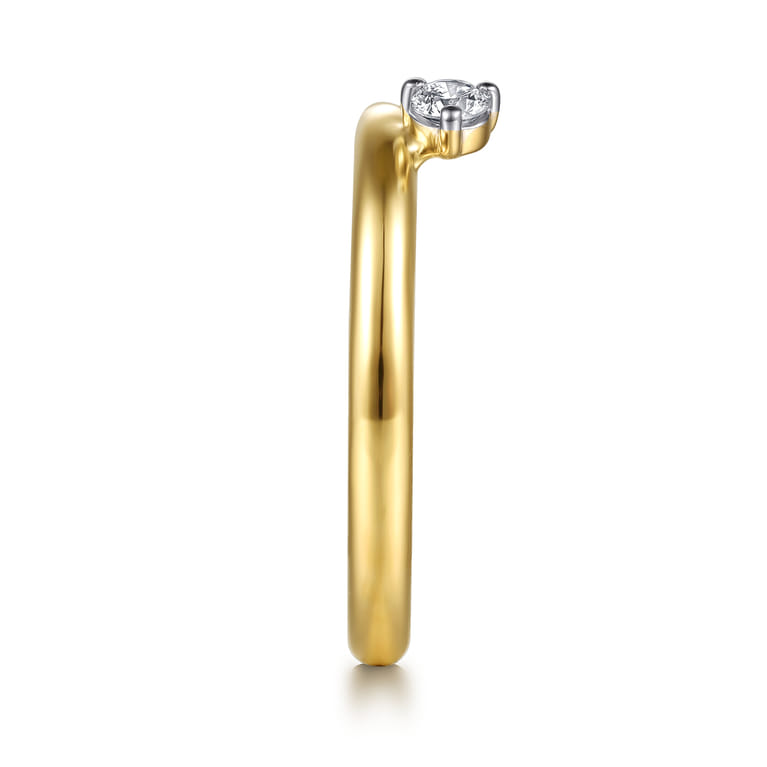 Enhancer Wedding Ring in 14k Yellow Gold with Round Natural Diamond at Gabriel & Co. - Shot 4