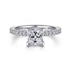 Logan - 14K White Gold Princess Cut Diamond Engagement Ring