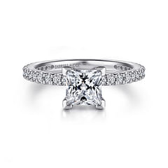 Logan - 14K White Gold Princess Cut Diamond Engagement Ring