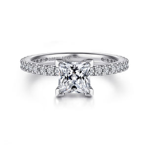 Logan - 14K White Gold Princess Cut Diamond Engagement Ring