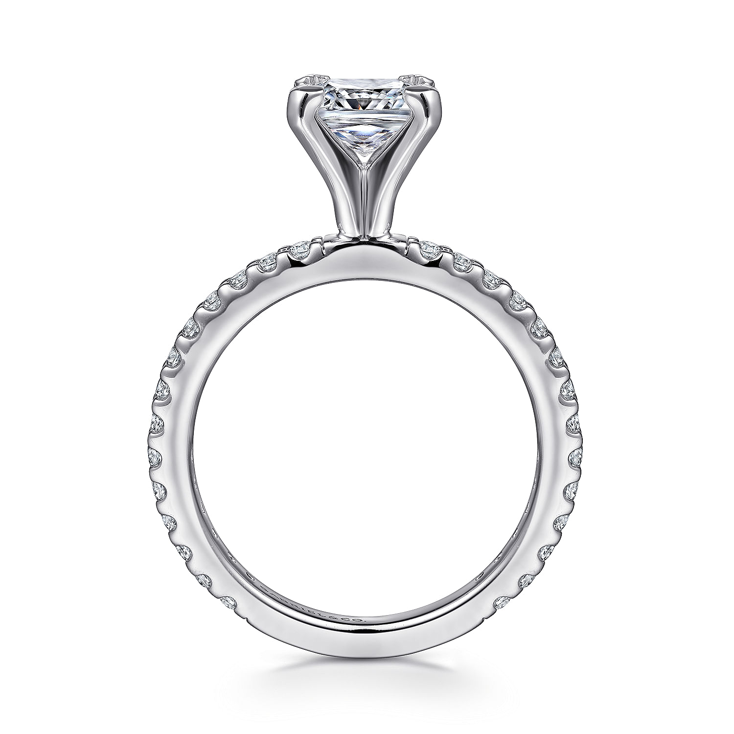 Logan - 14K White Gold Princess Cut Diamond Engagement Ring