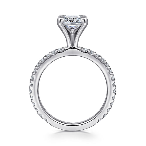 Logan - 14K White Gold Princess Cut Diamond Engagement Ring - 0.36 ct - Shot 2