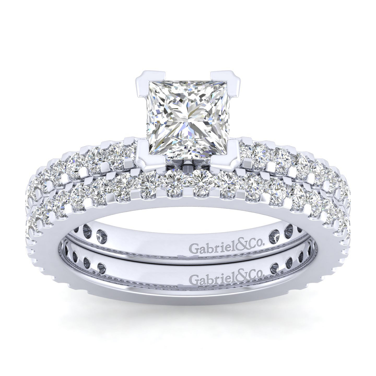 Logan - 14K White Gold Princess Cut Diamond Engagement Ring