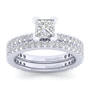 Logan - 14K White Gold Princess Cut Diamond Engagement Ring