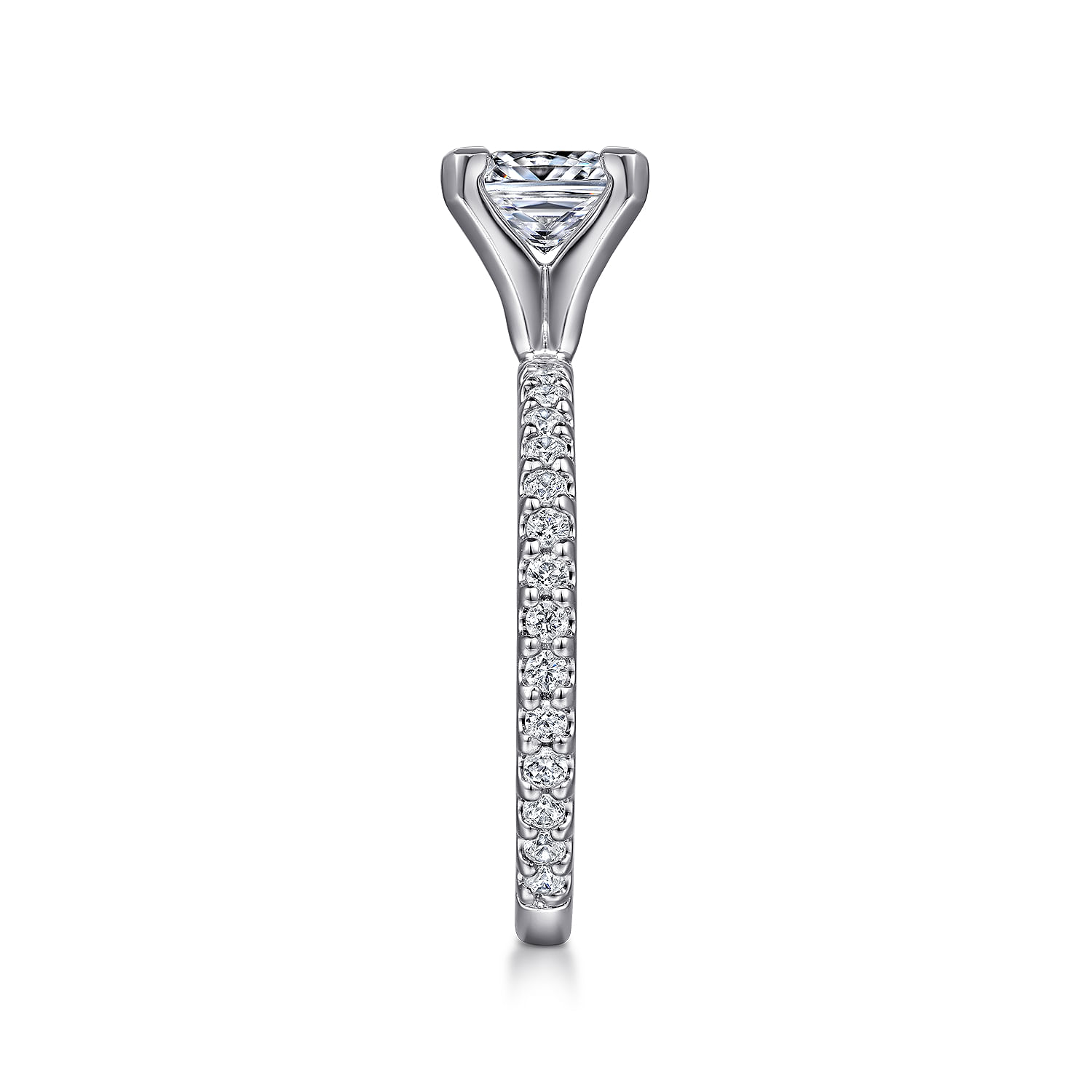 Logan - 14K White Gold Princess Cut Diamond Engagement Ring