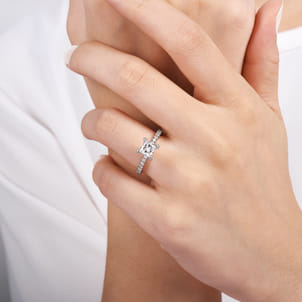 Logan - 14K White Gold Princess Cut Diamond Engagement Ring