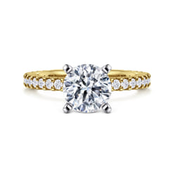 Logan - 14K Yellow and White Gold Round Diamond Engagement Ring