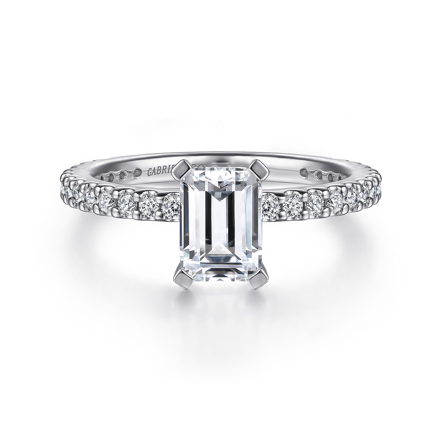 Logan - Platinum Emerald Cut Diamond Engagement Ring