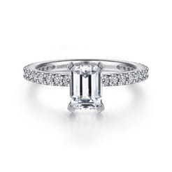 Logan - Platinum Emerald Cut Diamond Engagement Ring