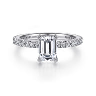 Logan - Platinum Emerald Cut Diamond Engagement Ring