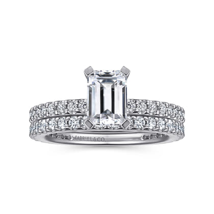 Logan - Platinum Emerald Cut Diamond Engagement Ring