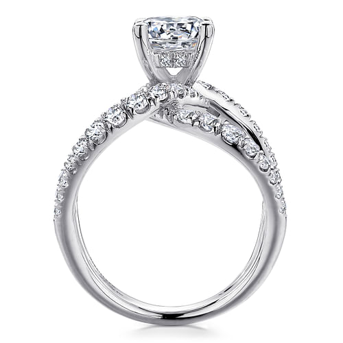 Lola - 14K White Gold Round Diamond Engagement Ring - 0.93 ct - Shot 2