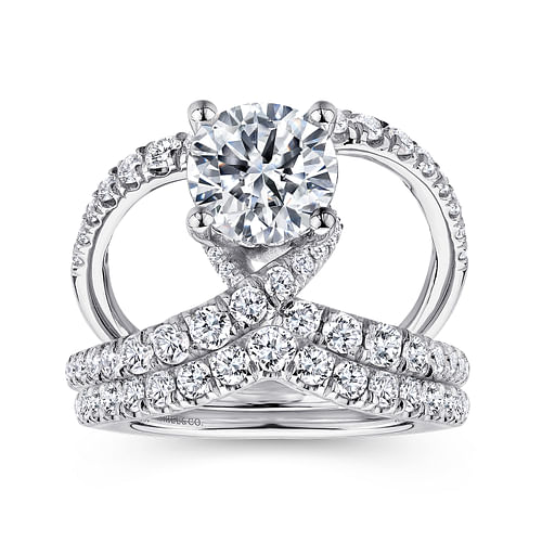 Lola - 14K White Gold Round Diamond Engagement Ring - 0.93 ct - Shot 4