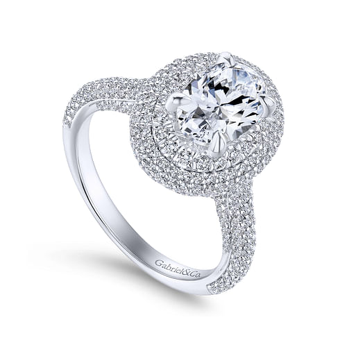 Lolita - 18K White Gold Oval Diamond Engagement Ring - 1.16 ct - Shot 3