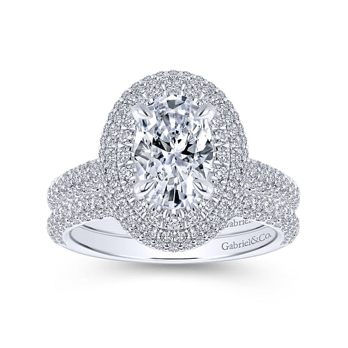 Lolita - 18K White Gold Oval Diamond Engagement Ring - 1.16 ct - Shot 4