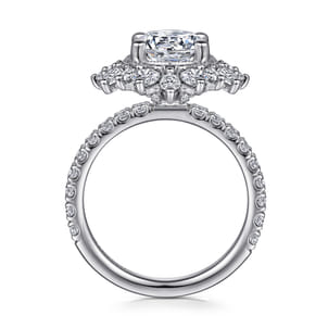 Lorelai - 14K White Gold Fancy Halo Round Diamond Engagement Ring