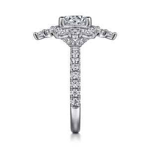 Lorelai - 14K White Gold Fancy Halo Round Diamond Engagement Ring