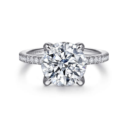 Lorenzo - 14K White Gold Round Diamond Engagement Ring