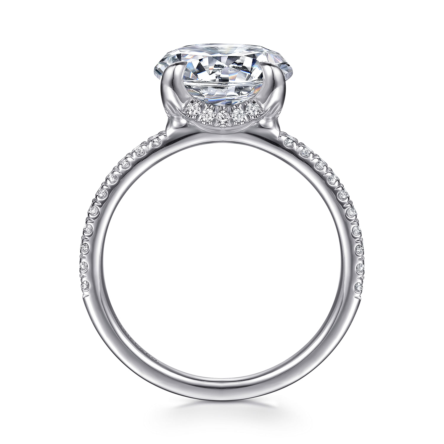 Lorenzo - 14K White Gold Round Diamond Engagement Ring