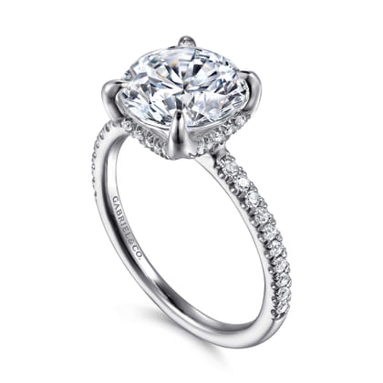 Lorenzo - 14K White Gold Round Diamond Engagement Ring